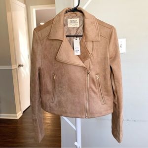 ASHLEY By 26 International Outerwear Faux Suede Moto Jacket S Francesca’